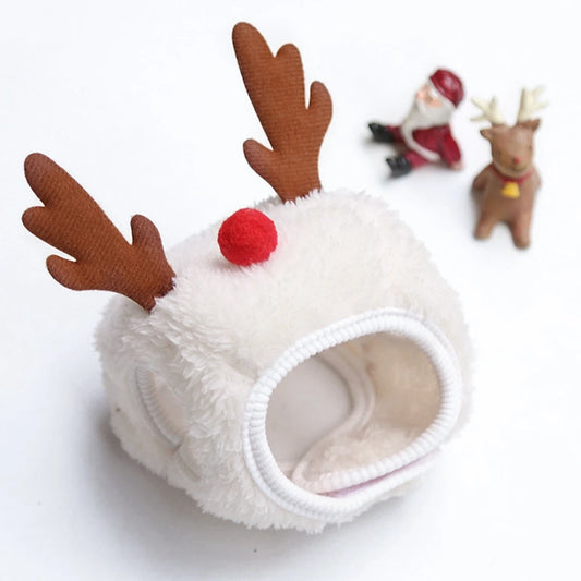 Christmas Pet Hat Cute Antlers Saliva Towel for Dog Cat Dress Up Supplies Lovely Design Autumn Winter Clothes Pet Accessory