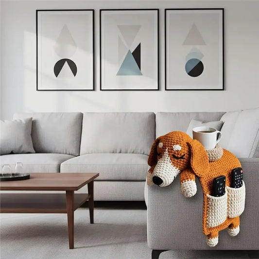 GYTB-Crochet Dog For Remote Caddy, Phone, Treaits