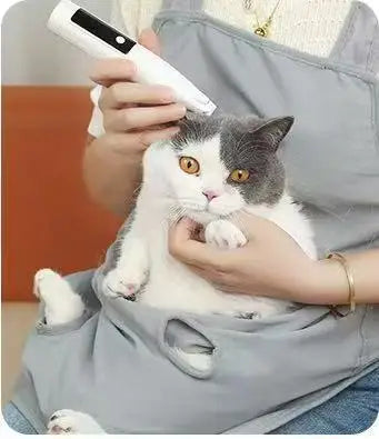 Anti-Fur Cat Apron Kangaroo Pocket Cat Lover Smock Pet Grooming Wearable Cat Accessories New Design Durable Material