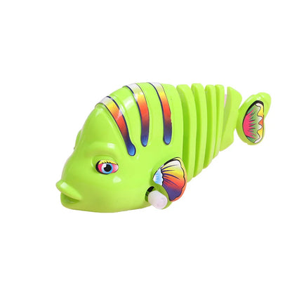 Classic Wind-Up Plastic Fish Toy Swinging Run Toy for Newborns Or Pet Toys