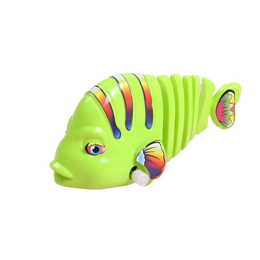 Classic Wind-Up Plastic Fish Toy Swinging Run Toy for Newborns Or Pet Toys