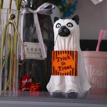 Trick Or Treat Resin Halloween Dog Elf Candy Bowl