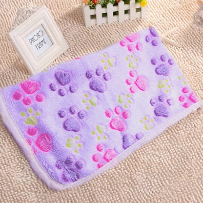 Soft Flannel Fleece Cat Dog Blanket Bed Mats Paw Foot Print Warm Pet Blanket Sleeping Beds Cover Mat For Dogs Cats Pets supplies