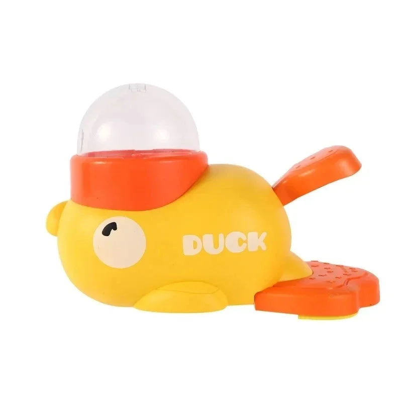 Yellow Duck-Shaped Interactive Cat Treat Dispenser
