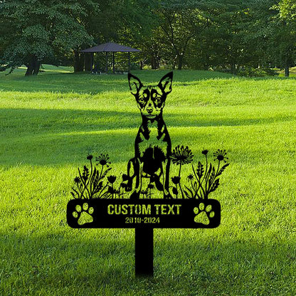 Dog Stake Metal Sign, Personalized Pet Outdoor Stake, Animal Garden Stake