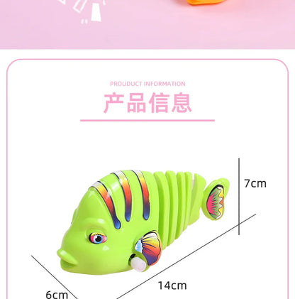 Classic Wind-Up Plastic Fish Toy Swinging Run Toy for Newborns Or Pet Toys