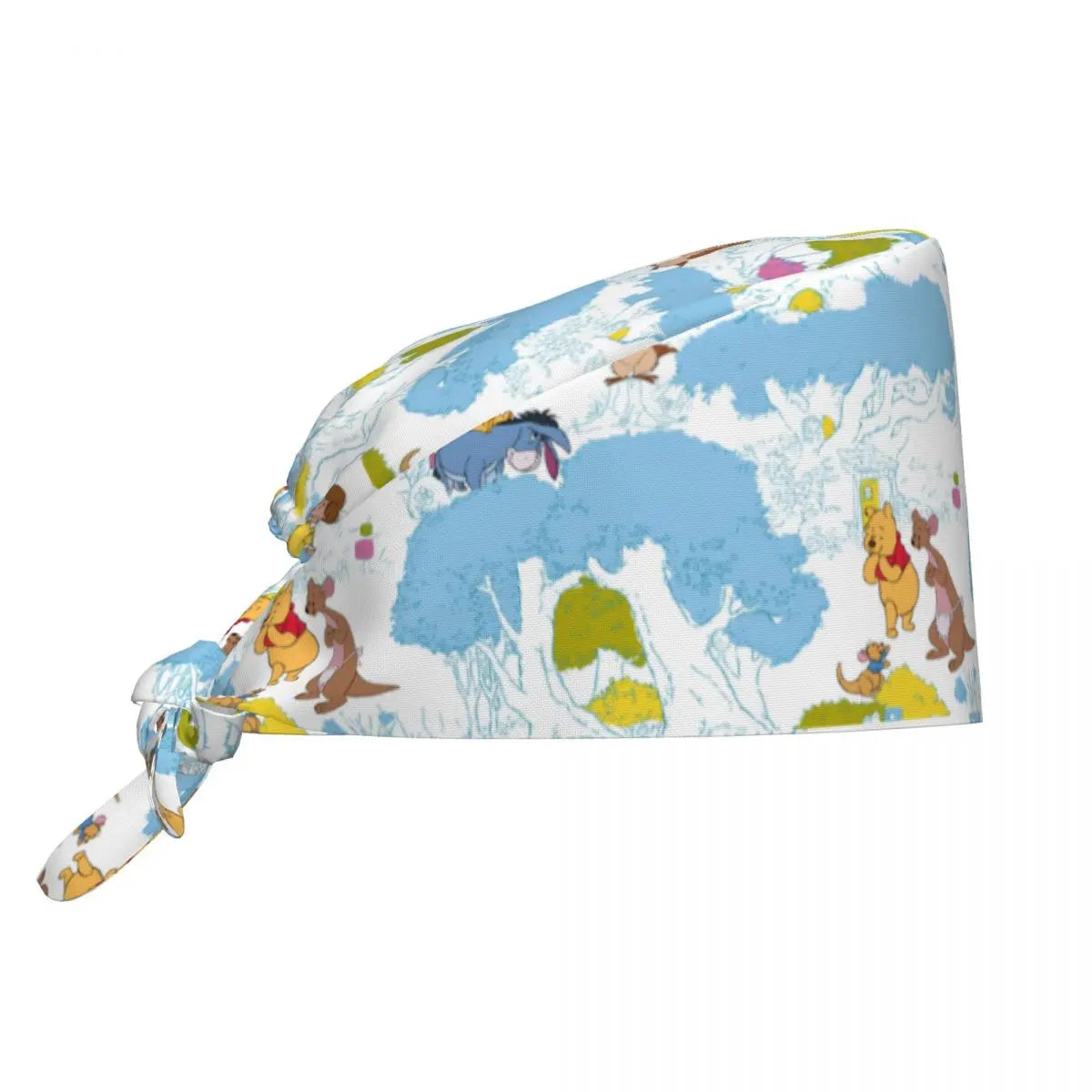 Pink Winnie The Pooh Scrub Caps Vintage Tigger Piglet Tooth Check Surgicals Caps Unisex Pet Grooming Nursing Work Hats Cap