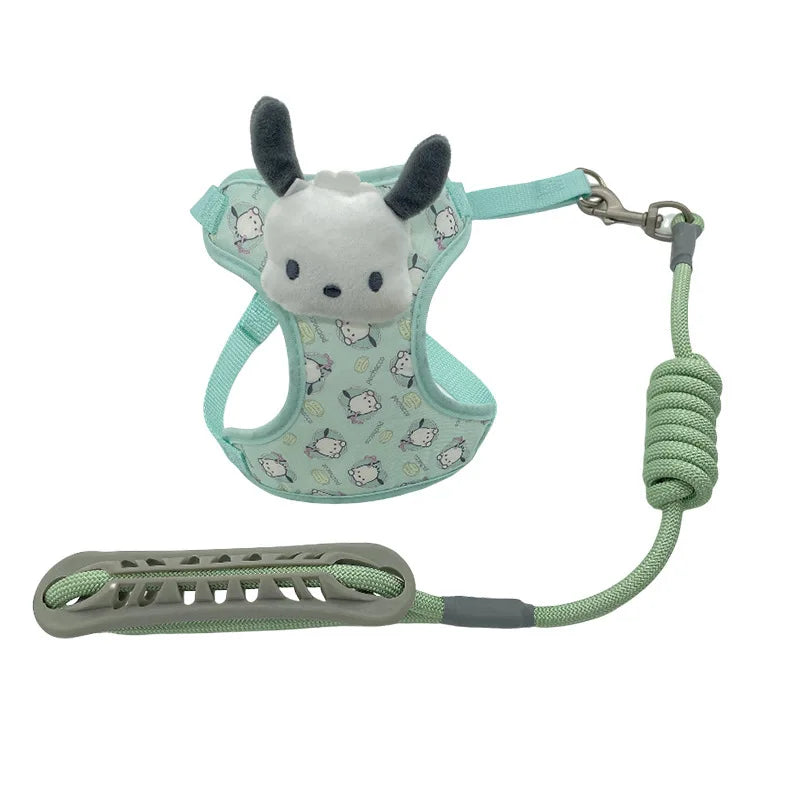 New Sanrio Kuromi Cinnamoroll Anime Pet Traction Rope Vest Explosion-proof  Sturdy and Durable Outdoor Cat and Dog Traction Rope