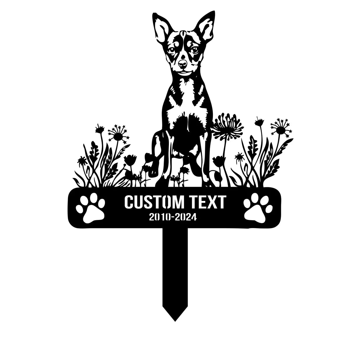 Dog Stake Metal Sign, Personalized Pet Outdoor Stake, Animal Garden Stake