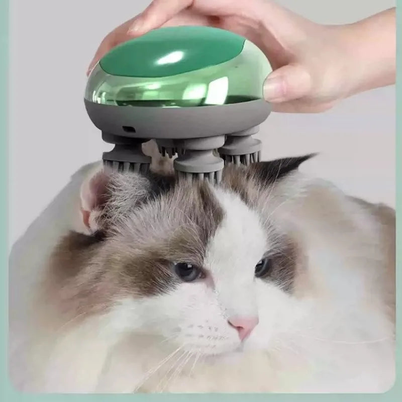 Electric Cat Head Massager Pet Grooming Tool Relaxation Device for Cats Dogs Headwear with Soothing Function
