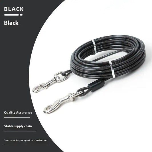 Heavy-Duty Double Dog Leash, Iron Wire Durable Chew-Proof Design, Outdoor Tie-Out Cable For Large Dogs (Anti-Escape)