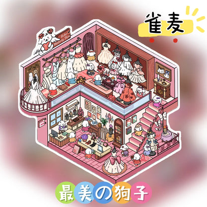 3D Stereoscopic Landscape Stickers Miniature Scene Cartoon Animal Miniature Landscape Scene Kawaii PET Stickers for Kids Toy