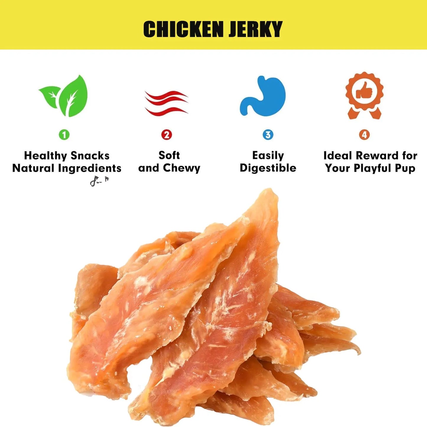 Chicken Jerky Dog Treats, Made with 100% Real Chicken Breast