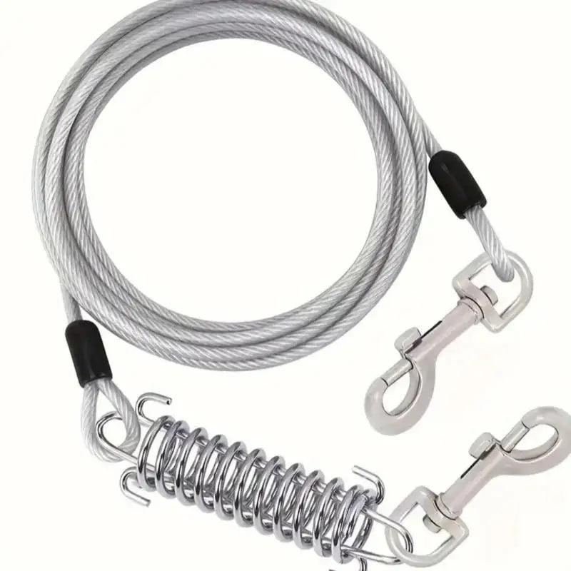 Heavy-Duty Double Dog Leash, Iron Wire Durable Chew-Proof Design, Outdoor Tie-Out Cable For Large Dogs (Anti-Escape)