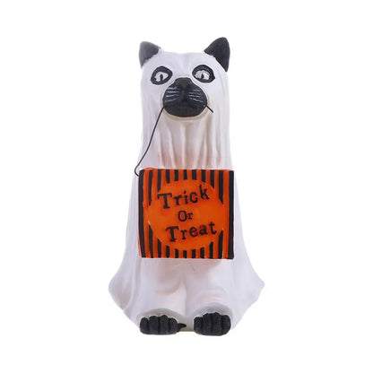Trick Or Treat Resin Halloween Dog Elf Candy Bowl