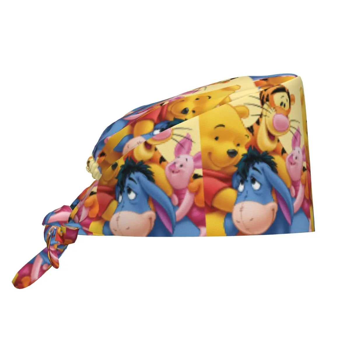 Pink Winnie The Pooh Scrub Caps Vintage Tigger Piglet Tooth Check Surgicals Caps Unisex Pet Grooming Nursing Work Hats Cap