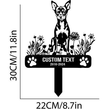 Dog Stake Metal Sign, Personalized Pet Outdoor Stake, Animal Garden Stake