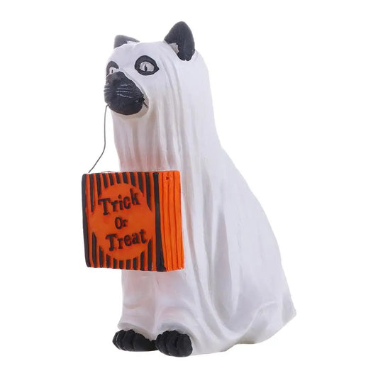 Trick Or Treat Resin Halloween Dog Elf Candy Bowl