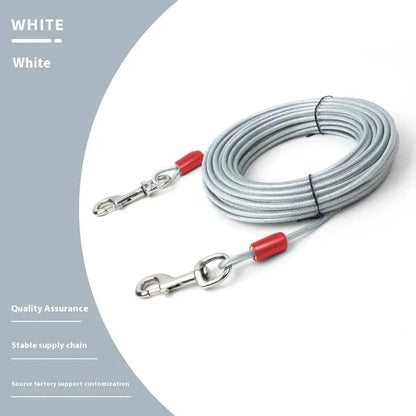 Heavy-Duty Double Dog Leash, Iron Wire Durable Chew-Proof Design, Outdoor Tie-Out Cable For Large Dogs (Anti-Escape)