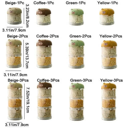 Multifunctional Plastic Multi-Layer Cat Food Box Sealed Cute Dog Snacks Storage