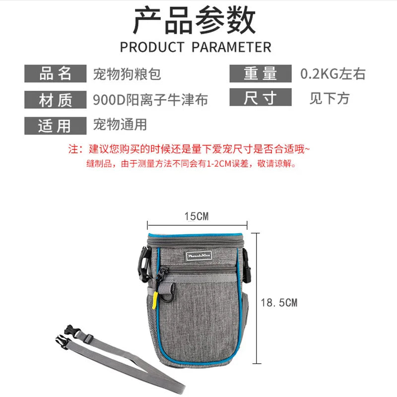 Portable Dog Food Bag Multi-functional Pet Training Snack
