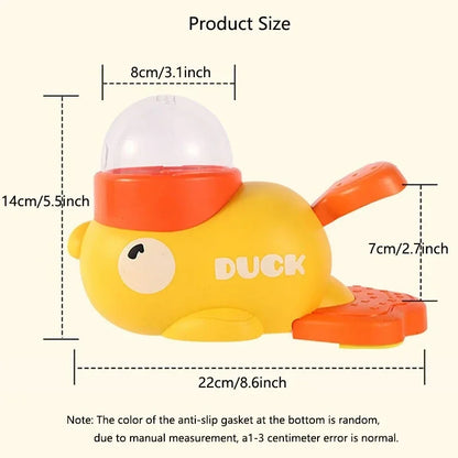 Yellow Duck-Shaped Interactive Cat Treat Dispenser