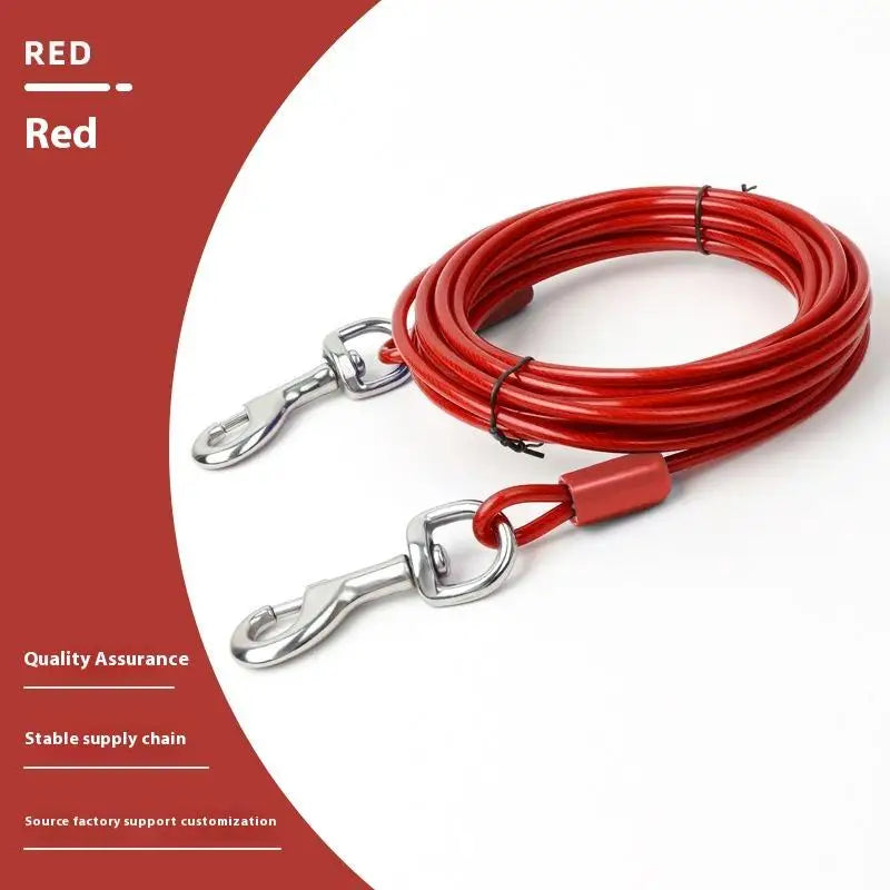 Heavy-Duty Double Dog Leash, Iron Wire Durable Chew-Proof Design, Outdoor Tie-Out Cable For Large Dogs (Anti-Escape)