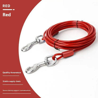 Heavy-Duty Double Dog Leash, Iron Wire Durable Chew-Proof Design, Outdoor Tie-Out Cable For Large Dogs (Anti-Escape)