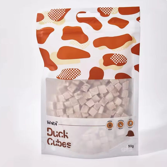 Waita 100% Natural Freeze Dried Duck Cube 50g - Cat Dog Pet Healthy Treats High Protein Low Fat Training Reward