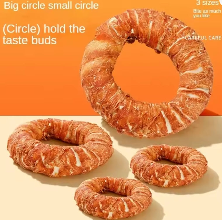 Dog Snacks Lnteractive Rewards Dog Kraft Chicken and Duck Donuts Pet Teething Stick Puppy Chewing Training Snacks Bite Resistant