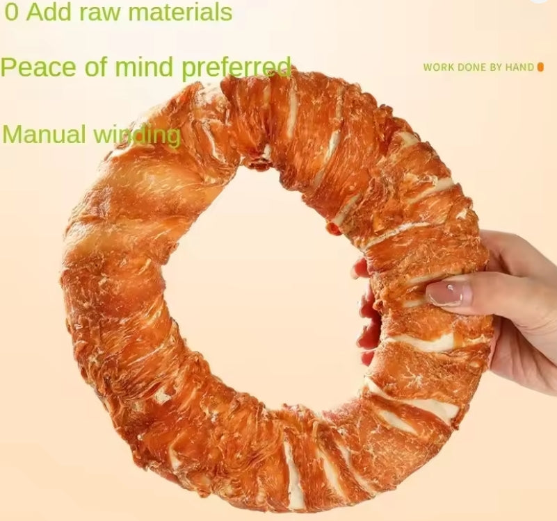 Dog Snacks Lnteractive Rewards Dog Kraft Chicken and Duck Donuts Pet Teething Stick Puppy Chewing Training Snacks Bite Resistant