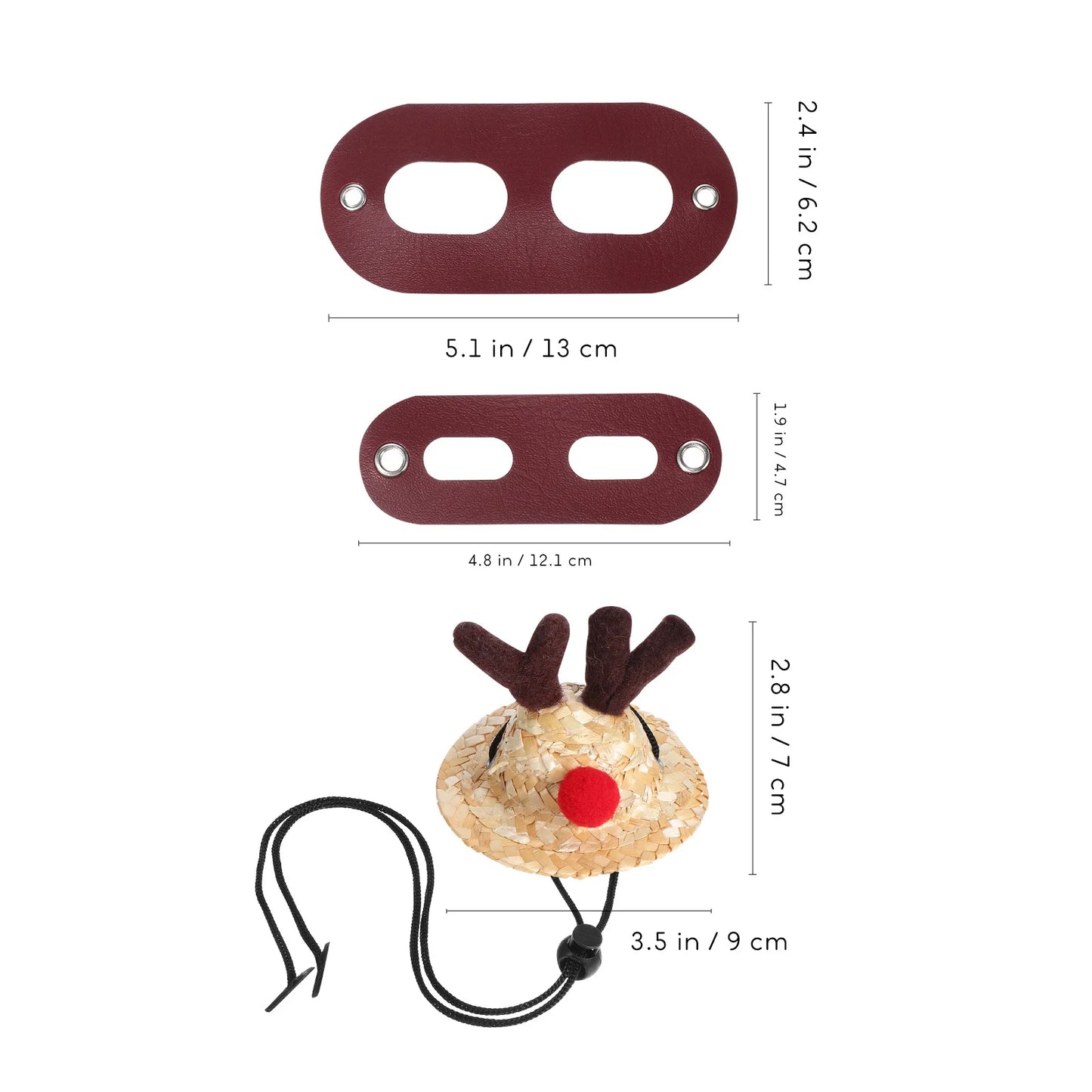 1Set Reptile Christmas Costume Hat Scarf Leash Bearded Dragon Lizard Pet Supplies Comfortable Wearable Pet Christmas Hat