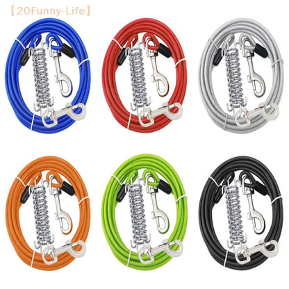 Heavy-Duty Double Dog Leash, Iron Wire Durable Chew-Proof Design, Outdoor Tie-Out Cable For Large Dogs (Anti-Escape)