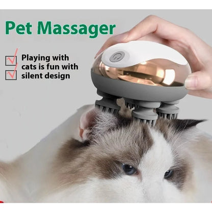Electric Cat Head Massager Pet Grooming Tool Relaxation Device for Cats Dogs Headwear with Soothing Function