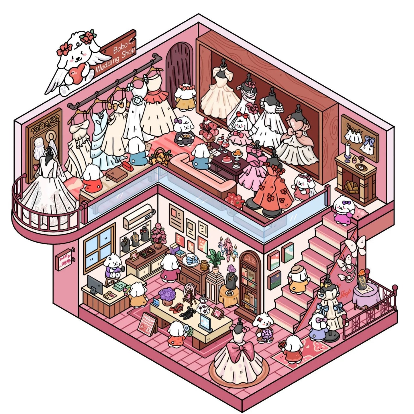 3D Stereoscopic Landscape Stickers Miniature Scene Cartoon Animal Miniature Landscape Scene Kawaii PET Stickers for Kids Toy