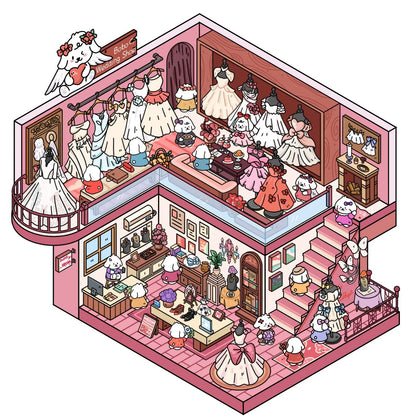 3D Stereoscopic Landscape Stickers Miniature Scene Cartoon Animal Miniature Landscape Scene Kawaii PET Stickers for Kids Toy