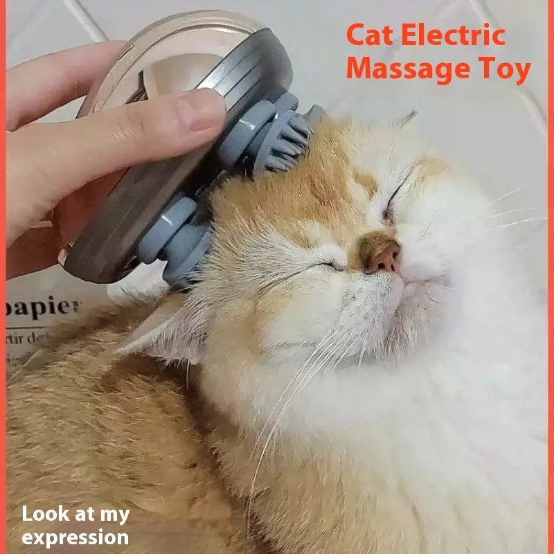 Electric Cat Head Massager Pet Grooming Tool Relaxation Device for Cats Dogs Headwear with Soothing Function