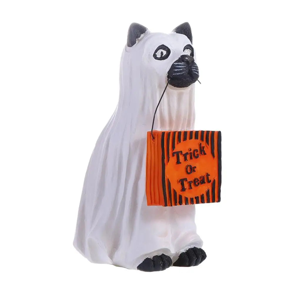 Trick Or Treat Resin Halloween Dog Elf Candy Bowl